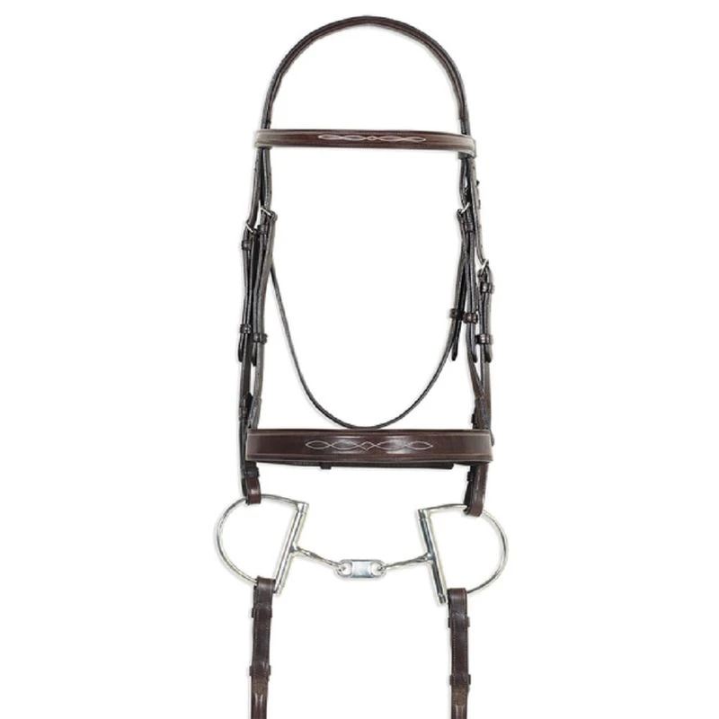 Pessoa PRO Fancy Stitched Wide Noseband Bridle - Dark Brown 4 Pessoa PRO Fancy Stitched Wide Noseband Bridle - Dark Brown - Image 2