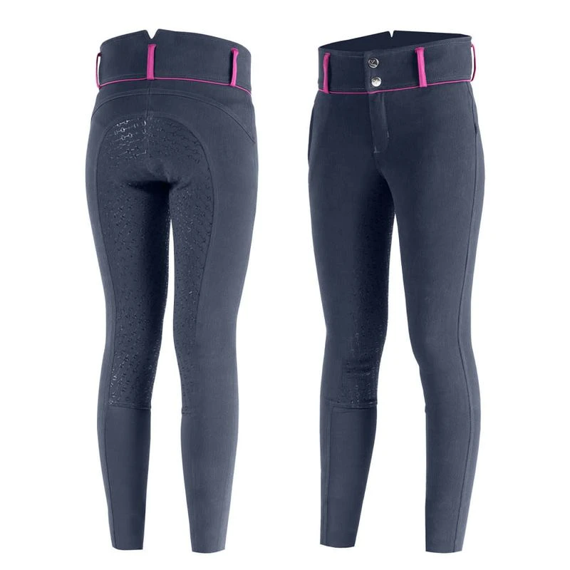 Horze Kids' Daniela Full Seat Breeches - Dark Navy/Cactus Flower Purple 4 Horze Kids' Daniela Full Seat Breeches - Dark Navy/Cactus Flower Purple - Image 2