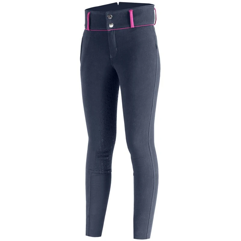 Horze Kids' Daniela Full Seat Breeches - Dark Navy/Cactus Flower Purple 5 Horze Kids' Daniela Full Seat Breeches - Dark Navy/Cactus Flower Purple - Image 3