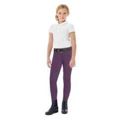 Ovation Kids' Aerowick GripTec Knee Patch Tight - Italian Plum