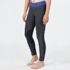 Irideon Kids' Synergy Knee Patch Tights - Graphite/Ultra Violet