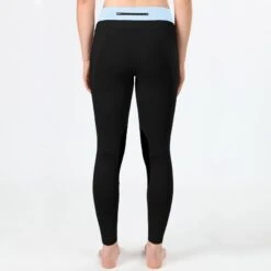 Irideon Kids' Synergy Knee Patch Tights - Black/Energy Blue -Equestrian Supplies Shop 342537 800 800