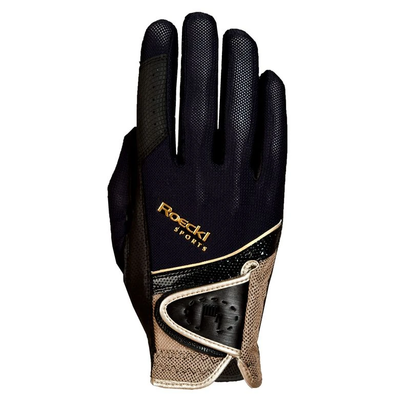 Roeckl Madrid Riding Gloves - Black/Gold 3 Roeckl Madrid Riding Gloves - Black/Gold
