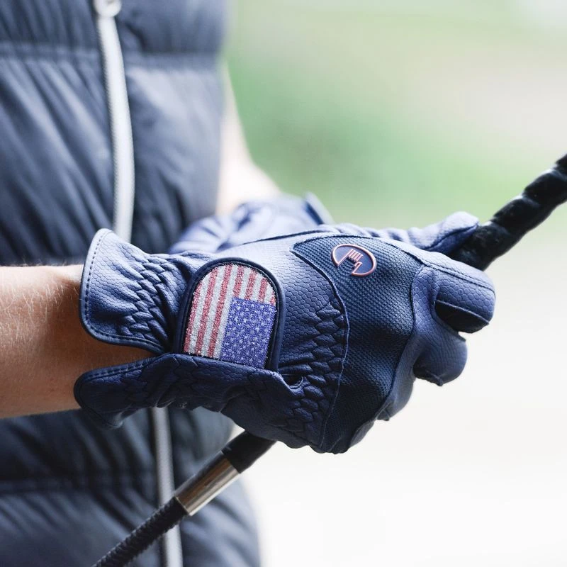 Roeckl Maryland Riding Gloves - Navy/USA 3 Roeckl Maryland Riding Gloves - Navy/USA