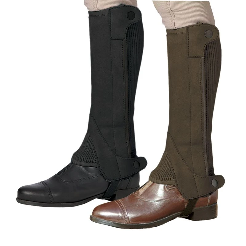 Ovation Kids' Elite Amara Ribb Half Chaps - Brown 3 Ovation Kids' Elite Amara Ribb Half Chaps - Brown