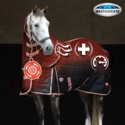 Weatherbeeta Comfitec Premier With Therapy-Tec Detach-A-Neck Medium - Black/Silver/Red -Equestrian Supplies Shop 346760 800 800