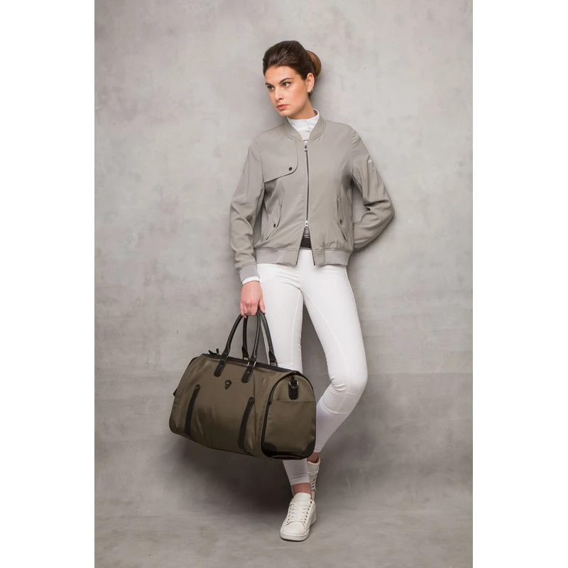 Alessandro Albanese Women's Luxury Silk Blouson Jacket - Taupe 3 Alessandro Albanese Women's Luxury Silk Blouson Jacket - Taupe