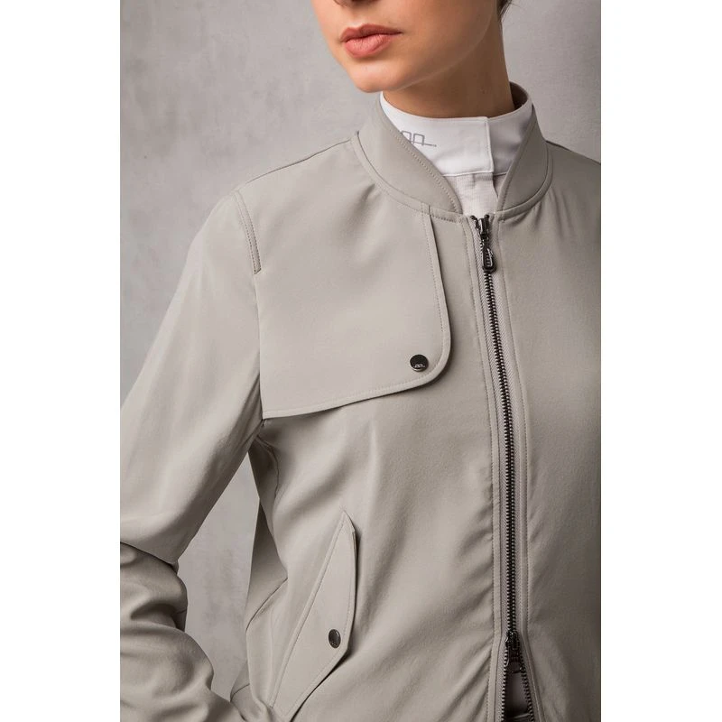 Alessandro Albanese Women's Luxury Silk Blouson Jacket - Taupe 4 Alessandro Albanese Women's Luxury Silk Blouson Jacket - Taupe - Image 2