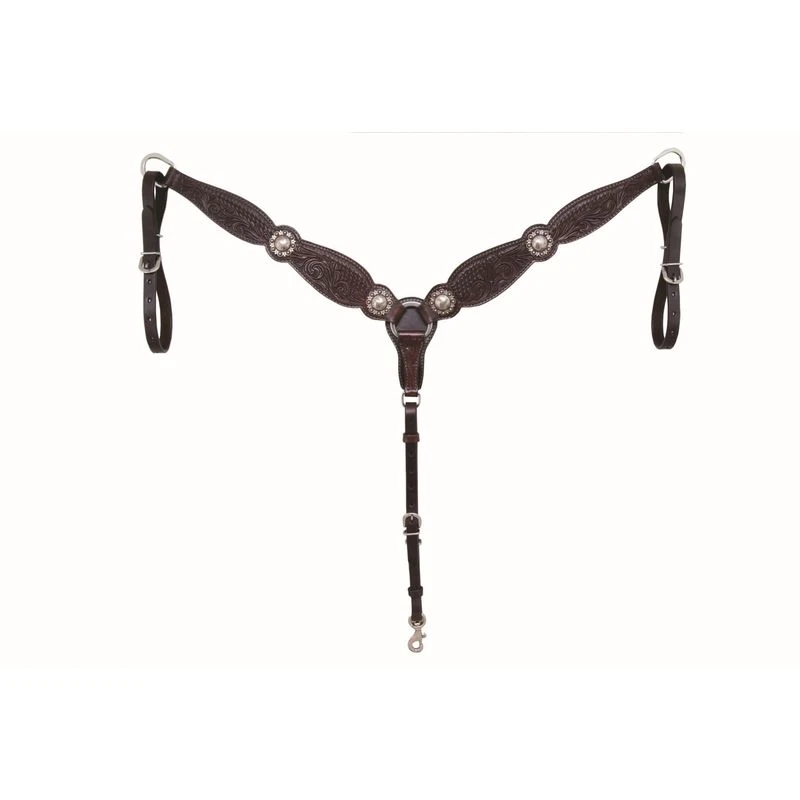 Western Rawhide Country Legend Floral & Basket Breastcollar - Dark Brown 3 Western Rawhide Country Legend Floral & Basket Breastcollar - Dark Brown
