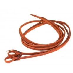 Western Rawhide 5/8" Reins With Water Loops And Heavy Ends - Oiled Harness Leather