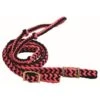 Western Rawhide 1" Braided Poly Knotted Roping Reins - Pink/Black