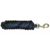 Western Rawhide 10' Poly Lead W/Brass Plated Snap - Blue/Black/Green