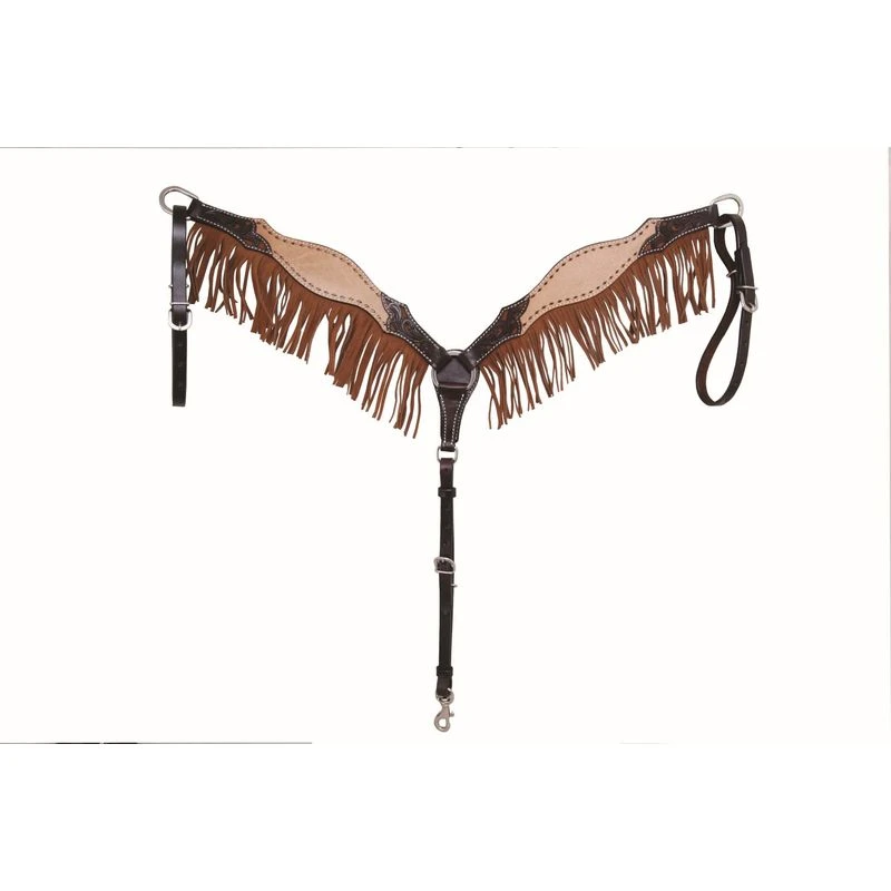 Western Rawhide Country Legend Rough Out & Buckstitch Breastcollar - Tan 3 Western Rawhide Country Legend Rough Out & Buckstitch Breastcollar - Tan