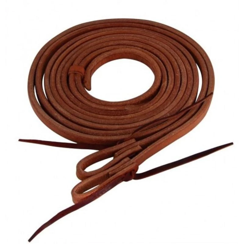 Western Rawhide 1/2" Reins With Water Loops And Regular Ends - Oiled Harness Leather 3 Western Rawhide 1/2" Reins With Water Loops And Regular Ends - Oiled Harness Leather