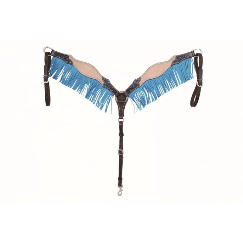 Western Rawhide Country Legend Rough Out & Buckstitch Breastcollar - Turquoise 3 Western Rawhide Country Legend Rough Out & Buckstitch Breastcollar - Turquoise