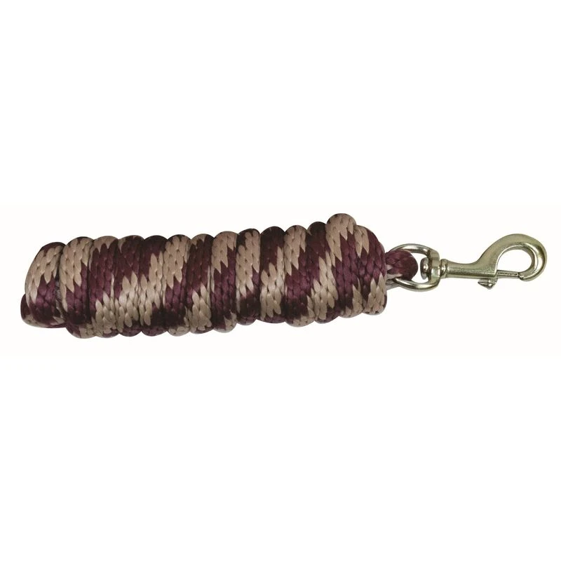 Western Rawhide 10' Poly Lead W/Brass Plated Snap - Tan/Burgundy 3 Western Rawhide 10' Poly Lead W/Brass Plated Snap - Tan/Burgundy