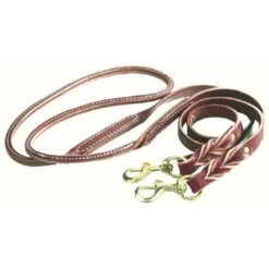Western Rawhide Twisted 3/4" Roping Reins - Burgundy Latigo
