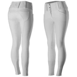 Horze Women's Desiree Full Seat Breeches - White/Silver
