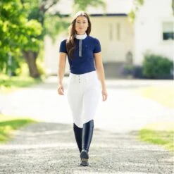 Horze Women's Desiree Full Seat Breeches - White/Silver 8 Horze Women's Desiree Full Seat Breeches - White/Silver -Equestrian Supplies Shop 374258 800 800