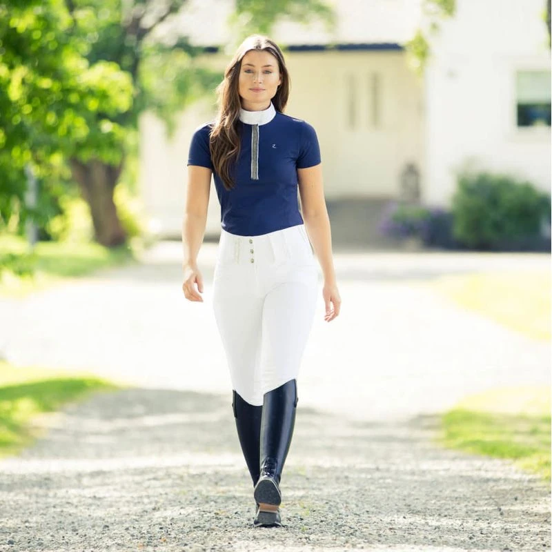 Horze Women's Desiree Full Seat Breeches - White/Silver 5 Horze Women's Desiree Full Seat Breeches - White/Silver - Image 3