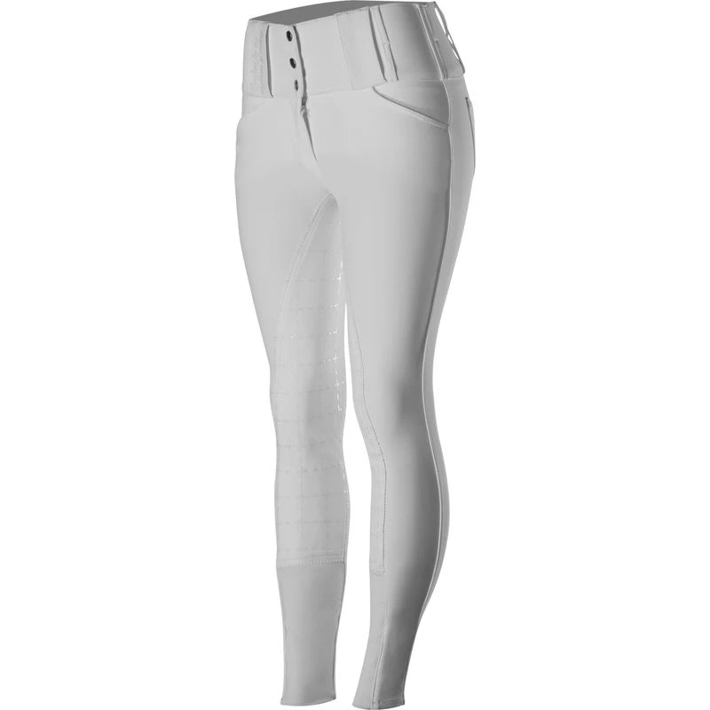 Horze Women's Desiree Full Seat Breeches - White/Silver 6 Horze Women's Desiree Full Seat Breeches - White/Silver - Image 4
