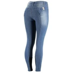 Horze Women's Kaia Highwaist Denim Silicone Full Seat Breech - Lead Blue 12 Horze Women's Kaia Highwaist Denim Silicone Full Seat Breech - Lead Blue -Equestrian Supplies Shop 376229 800 800