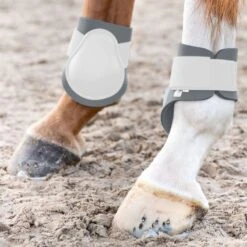 Horze Fetlock Boots - White/Grey -Equestrian Supplies Shop 377776 800 800