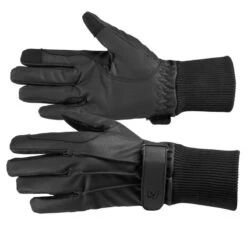 Horze Polyurethane Fleece Lined Riding Gloves - Black