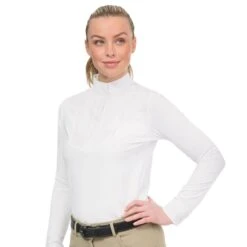 Ovation Women's Long Sleeve Elegance Show Shirt - White -Equestrian Supplies Shop 393869 800 800