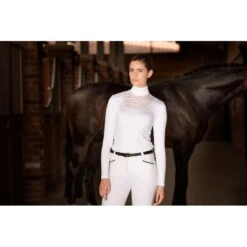 Horseware Women's Lisa Technical Long Sleeve Competition Shirt - White -Equestrian Supplies Shop 398380 800 800