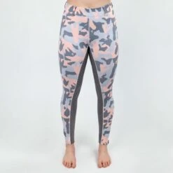 Irideon Women's Horsehead Camo Full Seat Tights - Radiant Peach
