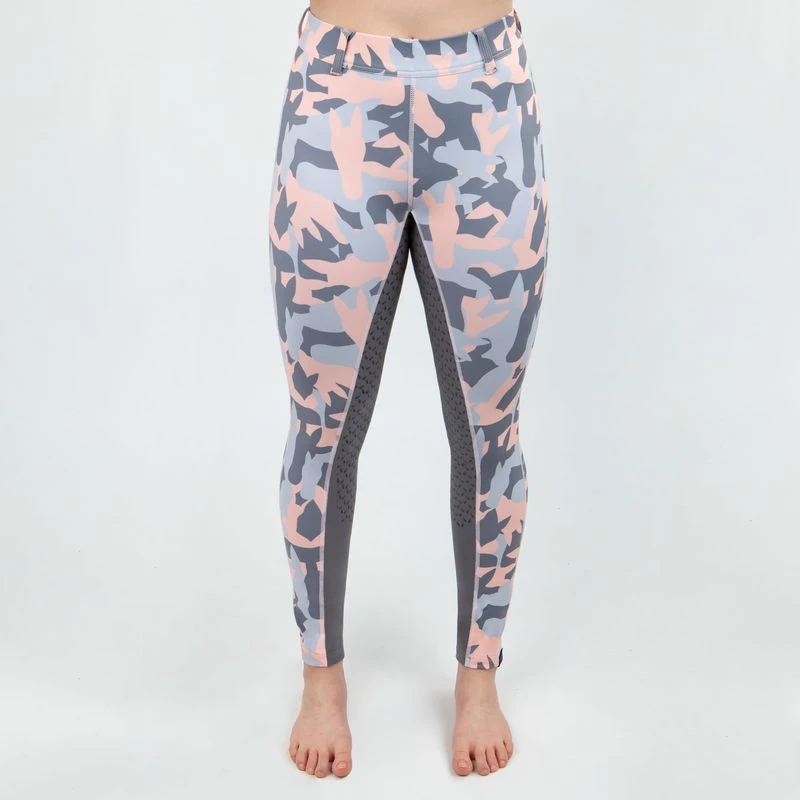 Irideon Women's Horsehead Camo Full Seat Tights - Radiant Peach 3 Irideon Women's Horsehead Camo Full Seat Tights - Radiant Peach