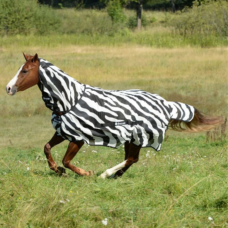 Bucas Buzz Off Full Neck Fly Sheet - Zebra 3 Bucas Buzz Off Full Neck Fly Sheet - Zebra