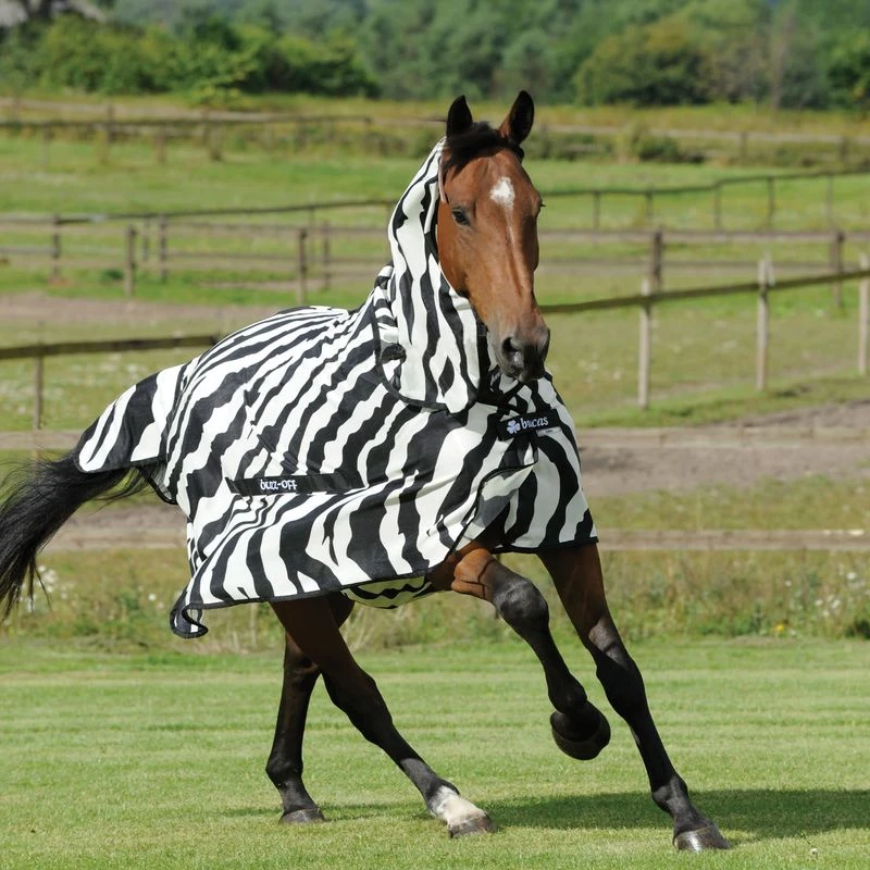 Bucas Buzz Off Full Neck Fly Sheet - Zebra 4 Bucas Buzz Off Full Neck Fly Sheet - Zebra - Image 2