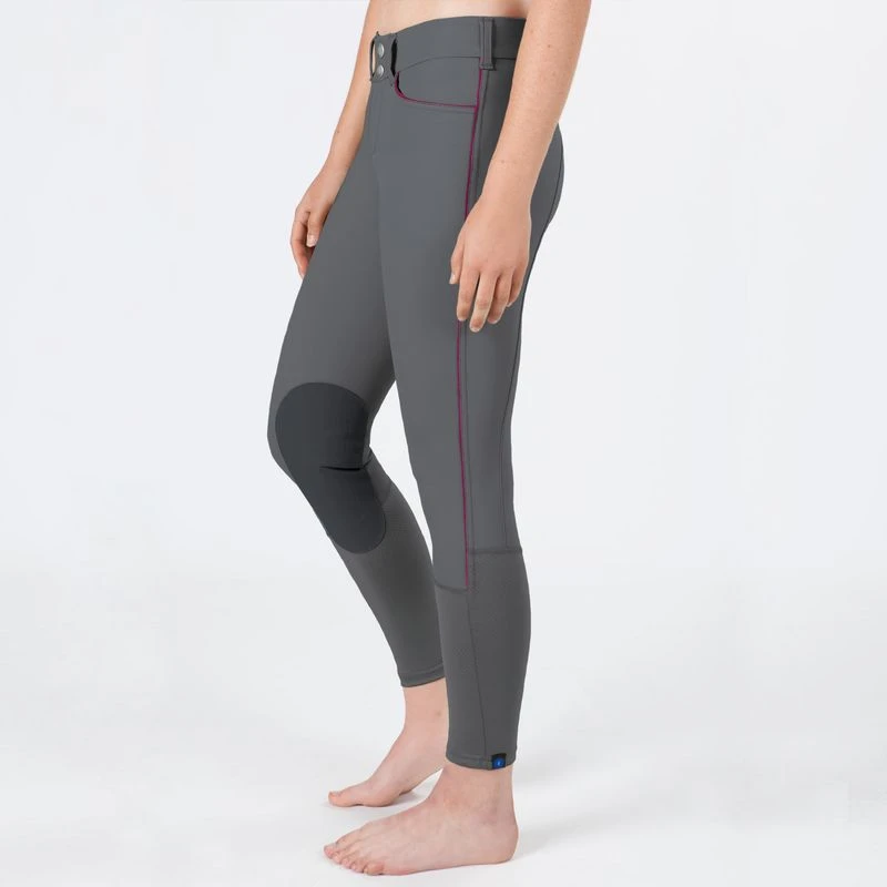 Irideon Women's Hampshire Knee Patch Breeches - Graphite/Raspberry 4 Irideon Women's Hampshire Knee Patch Breeches - Graphite/Raspberry - Image 2