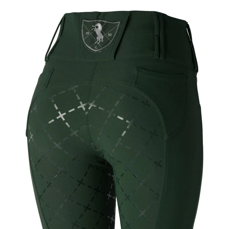 Horze Women's Desiree High Waist Full Seat Breeches - Mountain View Green 4 Horze Women's Desiree High Waist Full Seat Breeches - Mountain View Green - Image 2