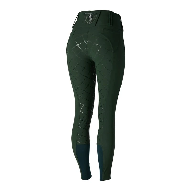 Horze Women's Desiree High Waist Full Seat Breeches - Mountain View Green 5 Horze Women's Desiree High Waist Full Seat Breeches - Mountain View Green - Image 3