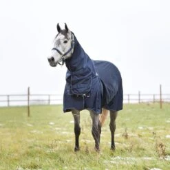 Horze Avalanche Medium Weight Combo Turnout Blanket 150g - Peacoat Dark Blue