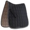 Roma Ecole Flower Diamond Quilt Dressage Saddle Pad - Black/White/Gold -Equestrian Supplies Shop 418449 800 800