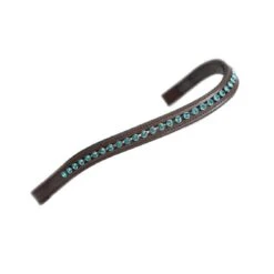 Shires Aviemore Large Diamante Browband - Havana/Green