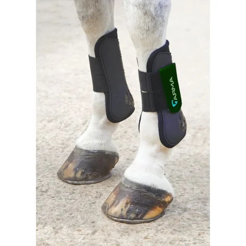 Shires ARMA Tendon Boots - Black/Green 3 Shires ARMA Tendon Boots - Black/Green