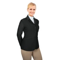 Ovation Women's Signature AirFlex 3-Button Show Coat - Black -Equestrian Supplies Shop 422649 800 800