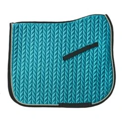 Ovation Elegance Velvet Dressage Pad - Teal/Silver/Black