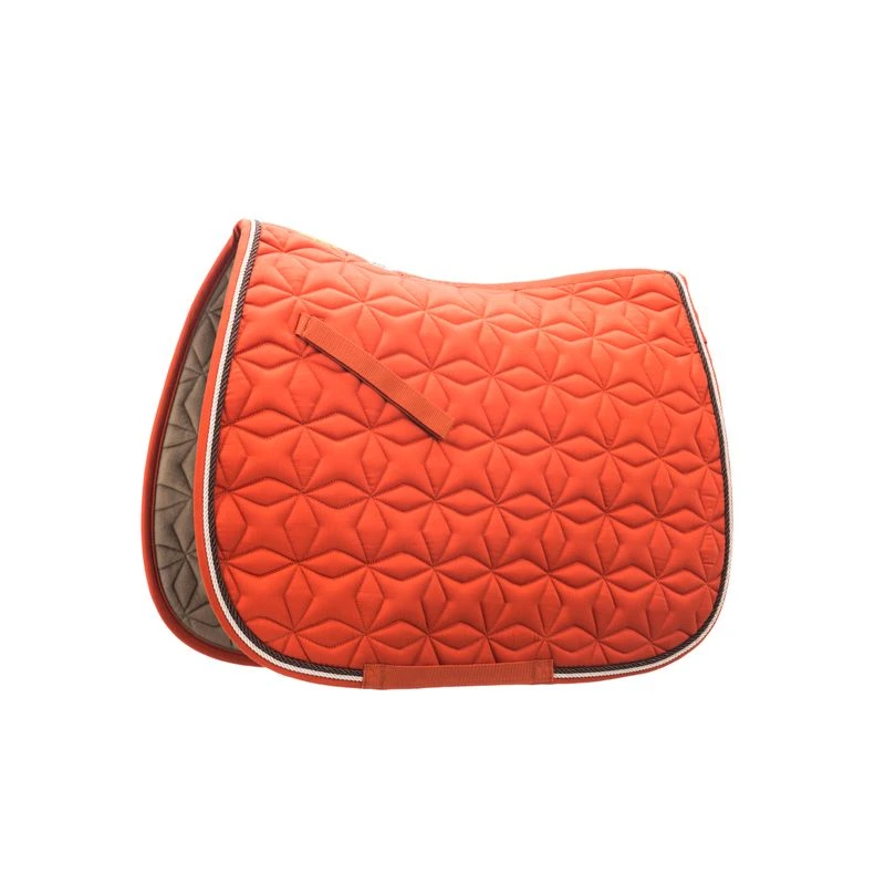 Roma Ecole Star Quilt Close Contact Saddle Pad - Burnt Orange/Brown/Cream 3 Roma Ecole Star Quilt Close Contact Saddle Pad - Burnt Orange/Brown/Cream