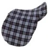 Centaur Close Contact Fleece Saddle Cover - Blue Corn Plaid -Equestrian Supplies Shop 444049 800 800