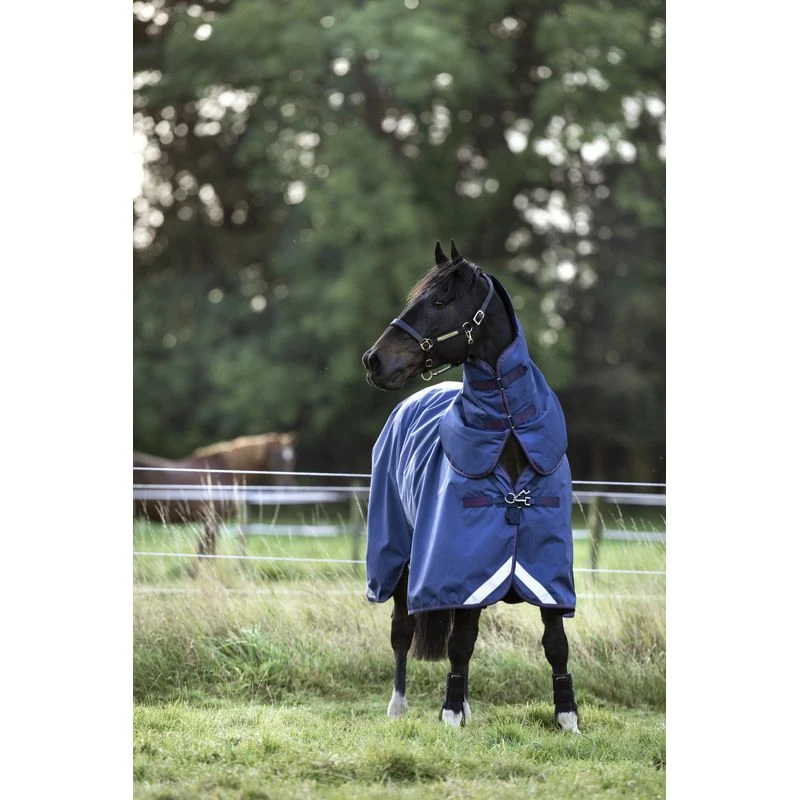 Rambo Optimo Turnout 0g Plus 400g Liner - Navy/Burgundy/Teal/Navy 4 Rambo Optimo Turnout 0g Plus 400g Liner - Navy/Burgundy/Teal/Navy - Image 2