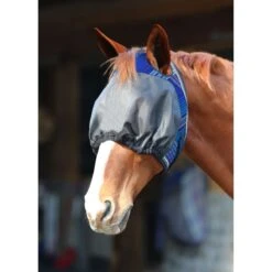 Kensington UViaitor Dartless Fly Mask W/Web Trim And Forelock Opening - Kentucky Blue
