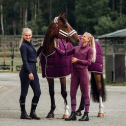 Horze Women's Elinor Cotton Stretch Riding Tights - Dark Navy -Equestrian Supplies Shop 452085 800 800