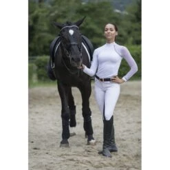 Cavalliera Women's Modern Dame Long Sleeve Show Shirt - White/White/Navy Blue -Equestrian Supplies Shop 456836 800 800