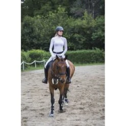 Cavalliera Women's Modern Dame Long Sleeve Show Shirt - White/White/Navy Blue -Equestrian Supplies Shop 456837 800 800